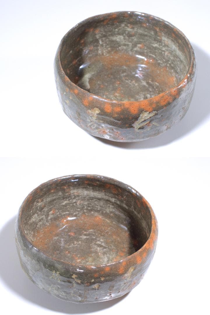 津島焼 赤楽茶碗 [雅風軒 伊藤才叟(1886-1977)] [服部擔風筆]