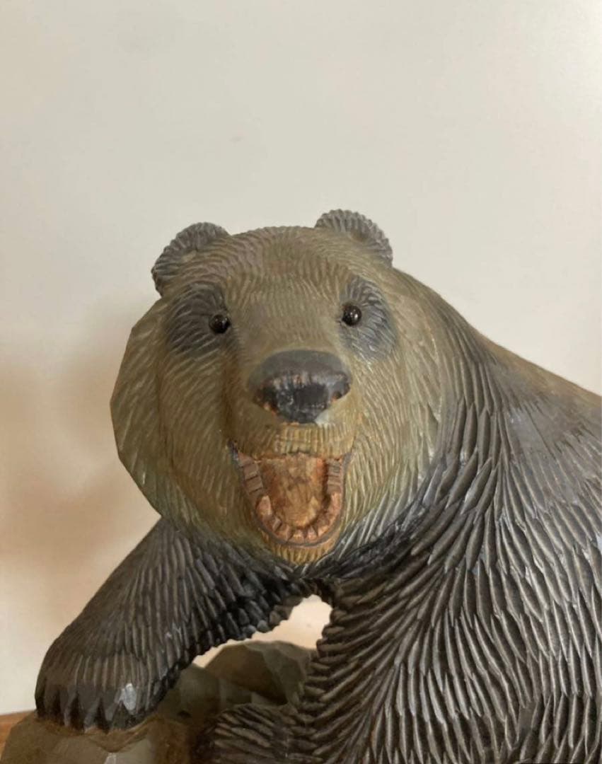 八雲　木彫熊　１９７７年作　美品