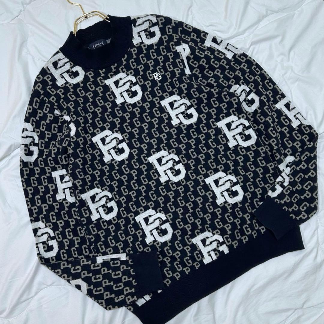 2024年 PEARLY GATES パーリーゲイツ 総柄 コットン ニット