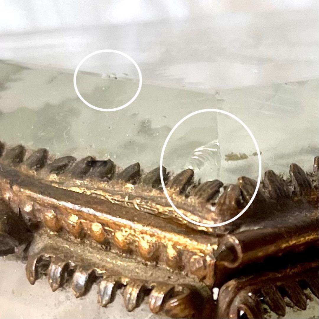 ローズ柄ベベルガラスジュエリーボックス　アクセサリーケース　フランスアンティーク