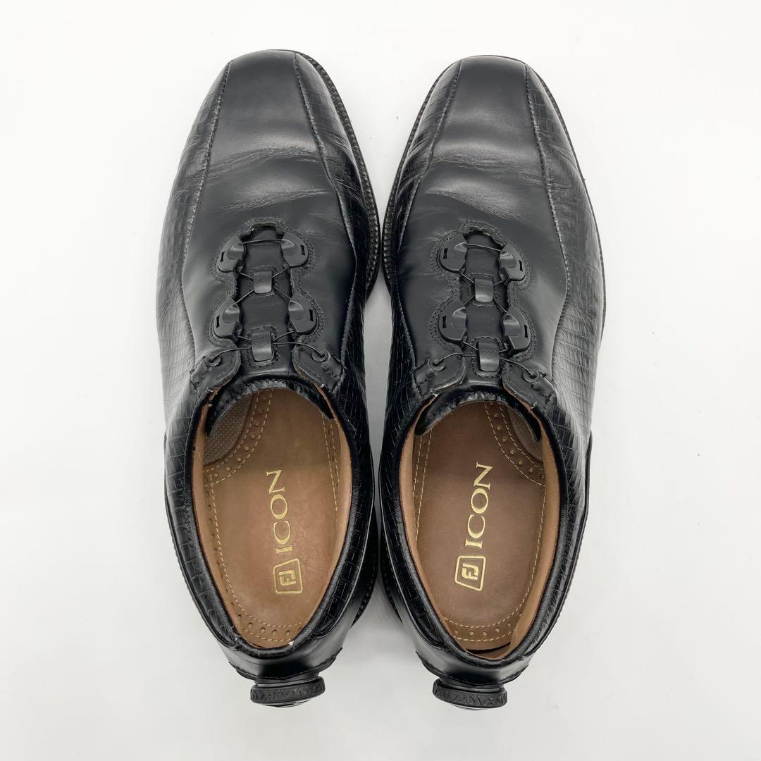 【訳あり】FJ FootJoy icon boa ゴルフシューズ スパイク 黒