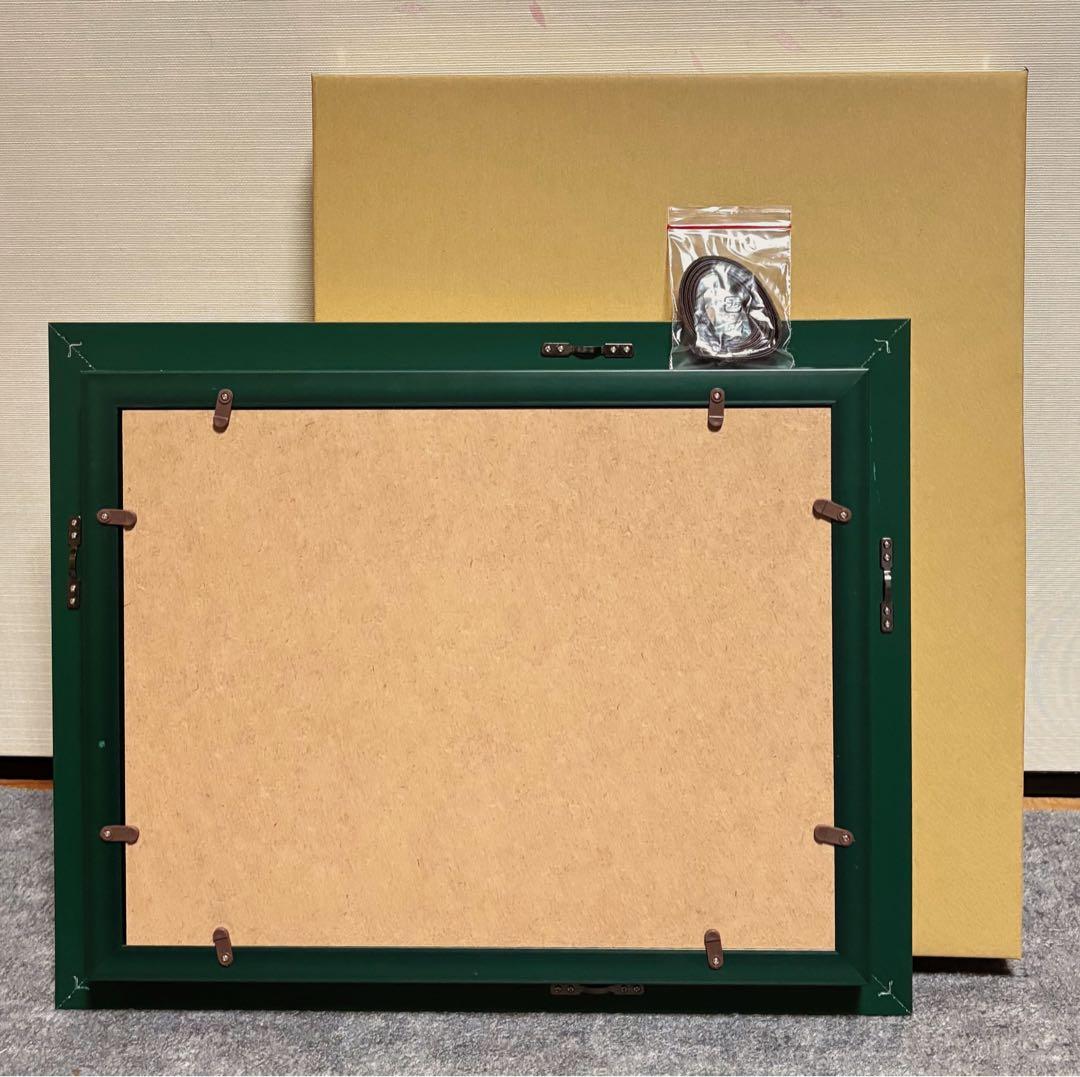 【F4号】手描き油彩　片岡球子【めでたき富士】　額縁　未使用額　赤富士　サイン