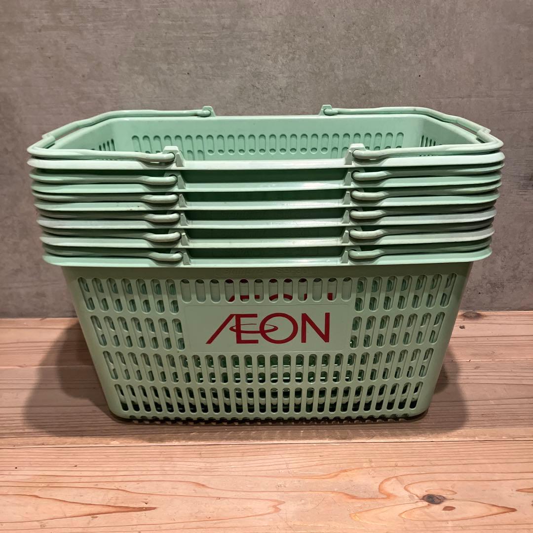 チ*公様 昭和レトロ　イオン　9個　買い物かご　レトロポップ　収納　かご　店舗