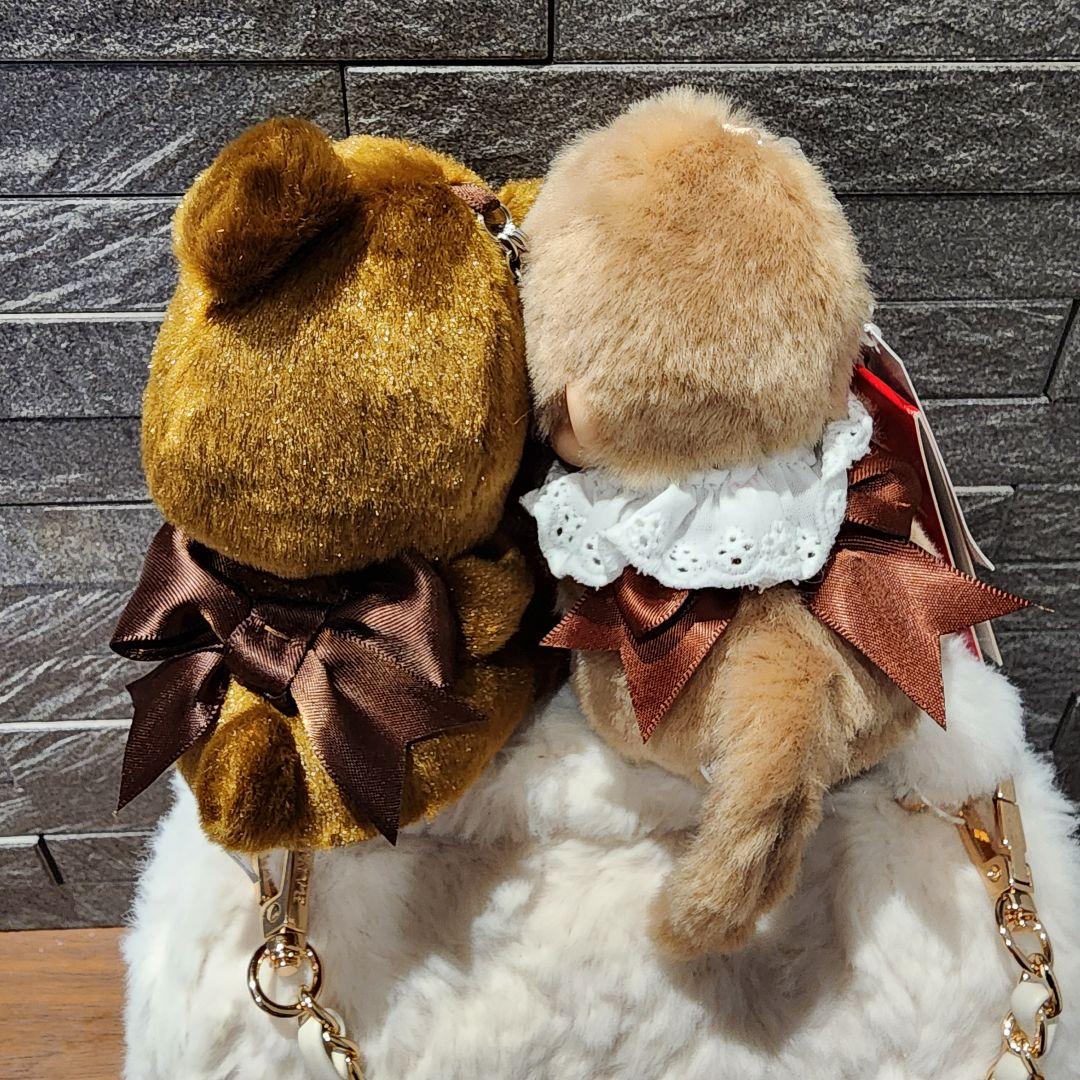 モンチッチバッグチャームキーチェーングローブホルダースウィートブラウン2点セット