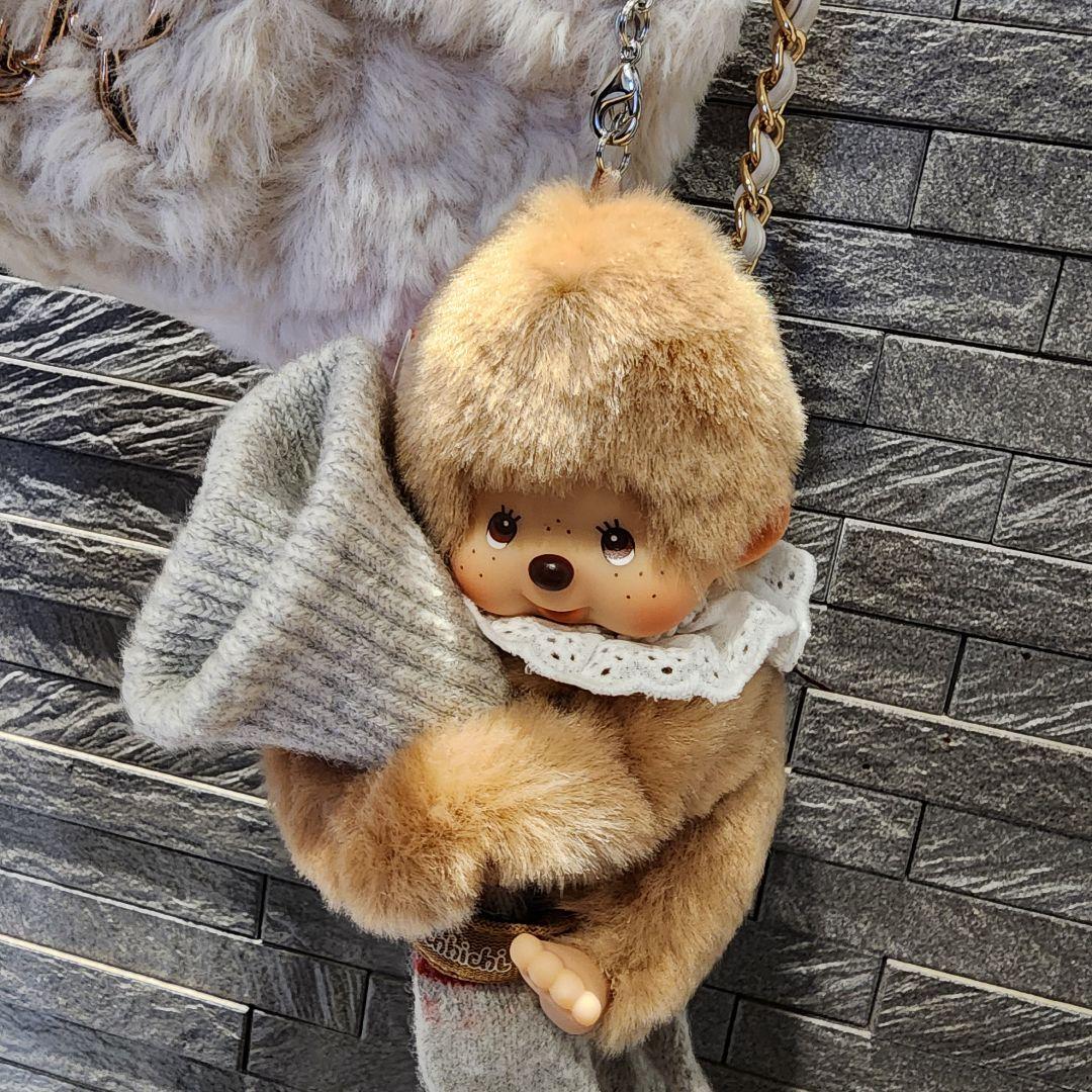 モンチッチバッグチャームキーチェーングローブホルダースウィートブラウン2点セット