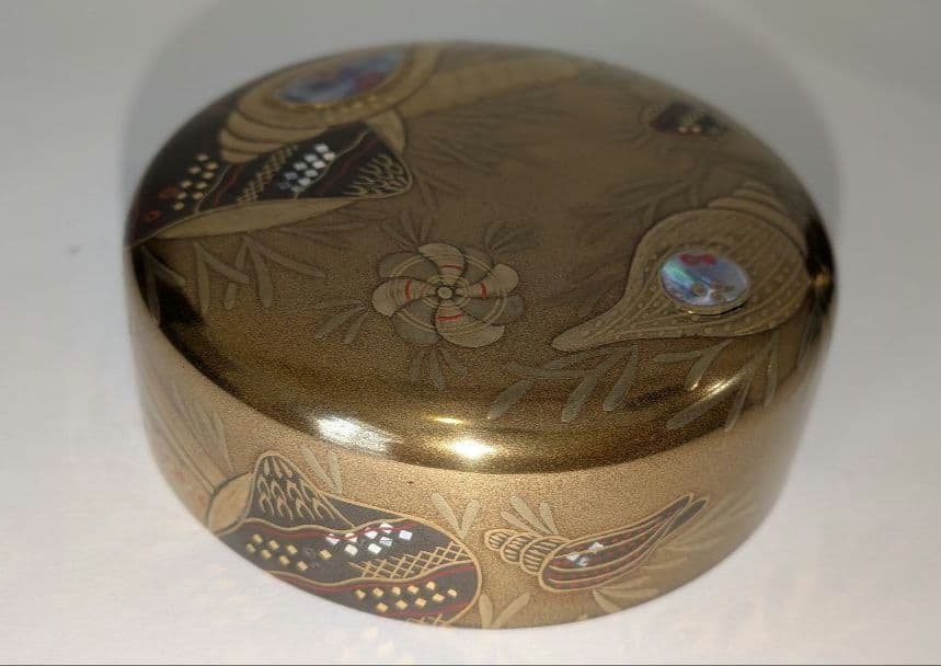 個人秘蔵-茶道具さま専用『海松貝蒔絵』大棗　新家新斎作　棗　茶器　螺鈿　内金梨子