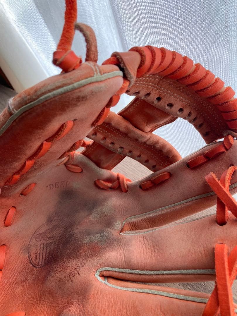 スラッガー　軟式　野球グローブ オレンジ