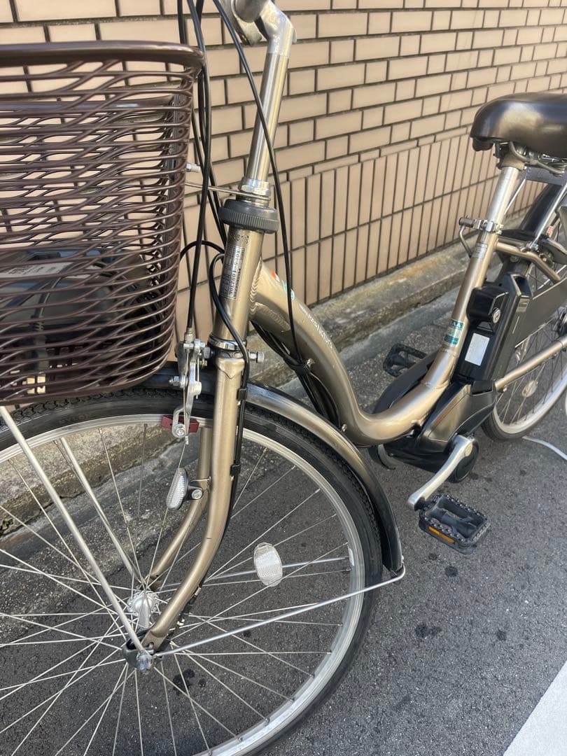 【週末限定】電動アシスト自転車 シルバー 前バスケット付き