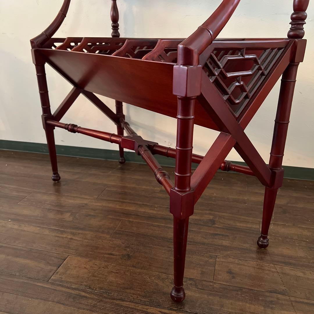 k001r119 マホガニー材 アンティーク調ブックトローフ チッペンデール様式