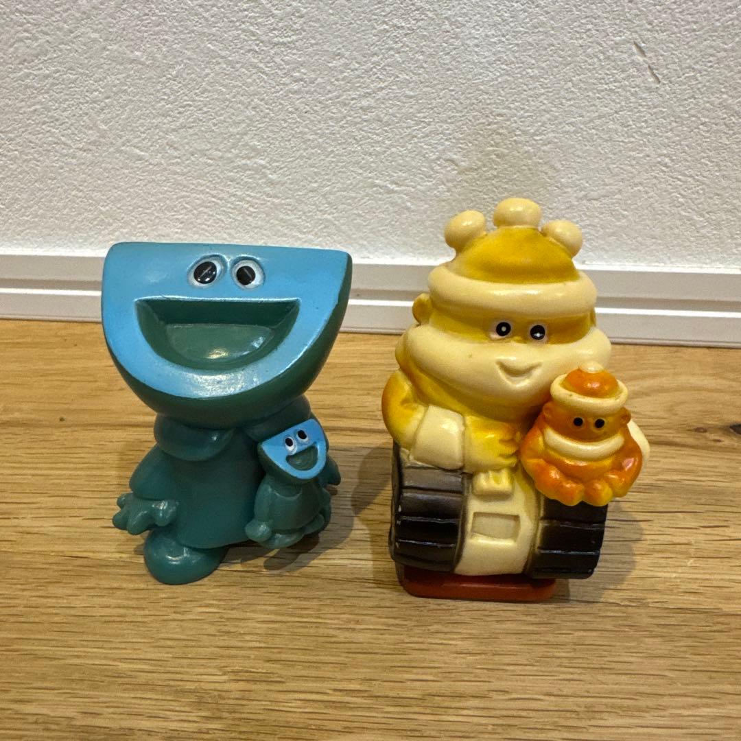 富山相互銀行ノベルティー　親子怪獣ソフビ