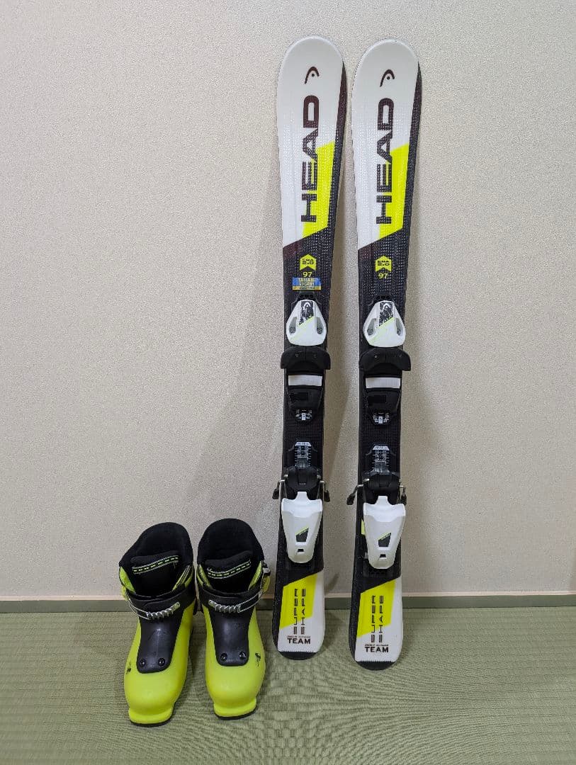ジュニアスキーセット HEAD スーパーシェイプ 97cm 、ブーツセット