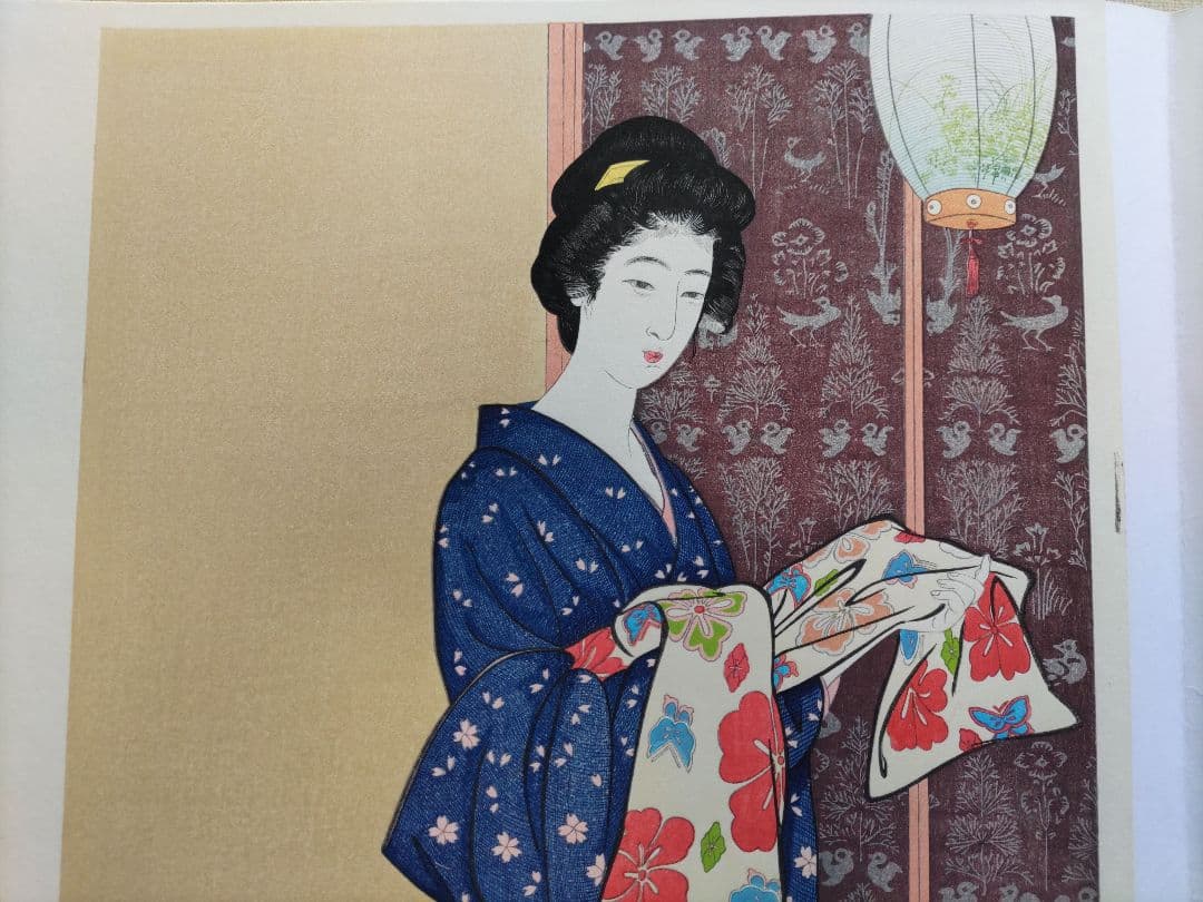 新版 橋口五葉集 夏装の娘 丹青社版 美人画 手摺木版画 大判