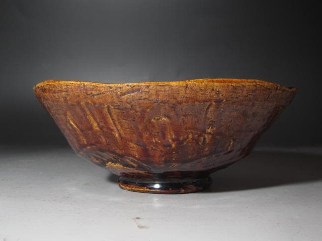 ★楽吉左衛門十代旦入　飴釉茶碗　福力　二重箱　表千家十二代惺斎の花押★x381