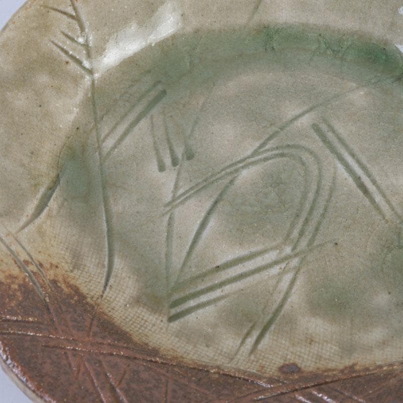 和食器　茶懐石　幸兵衛窯　灰釉　銘々皿　五客　共箱　N　9396