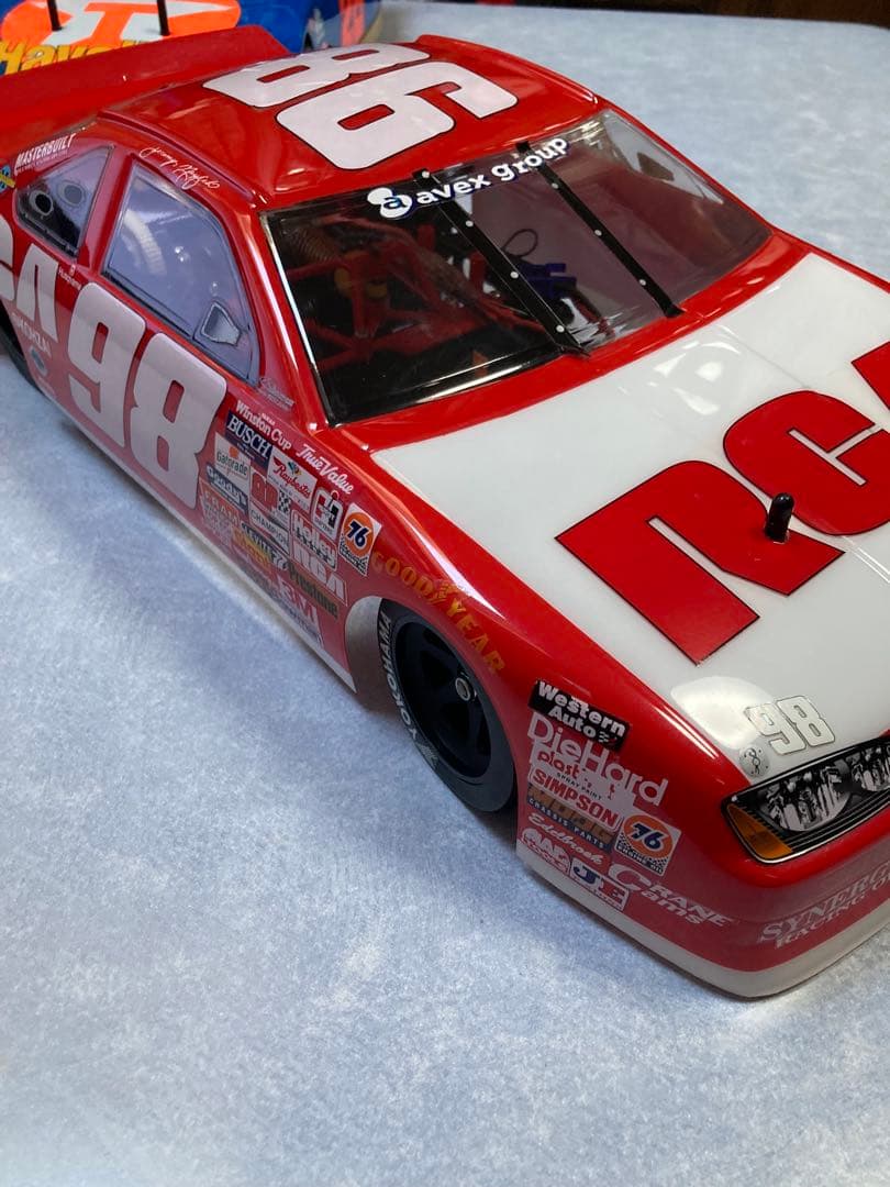 【タミヤ】RCカー1/10.Cカーシャーシ/メカ付き、ボディ/フォード•ナスカー