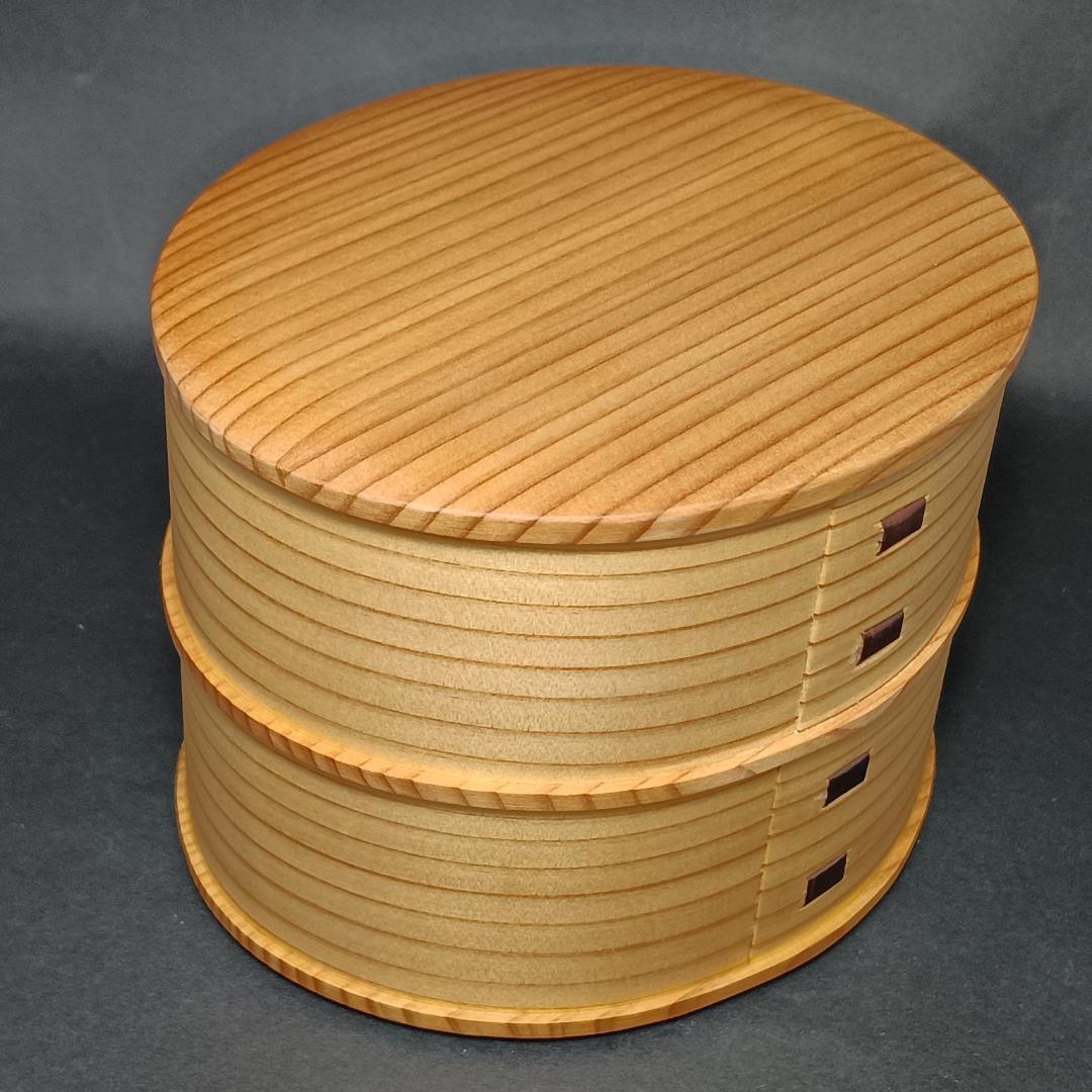 未使用　大館曲げわっぱ　ひな弁当　二段