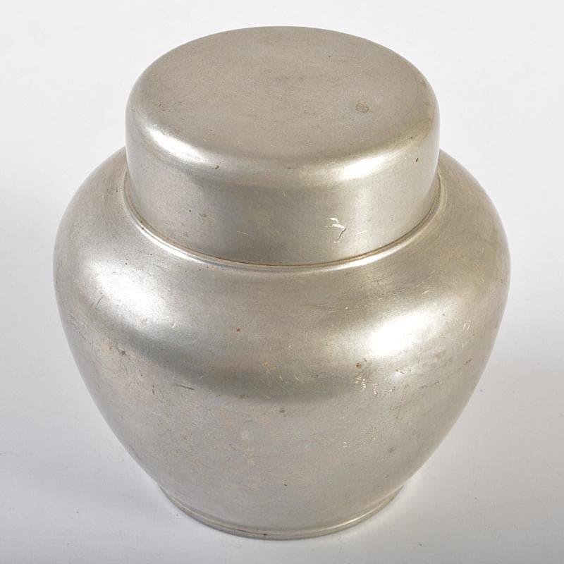煎茶道具　継山造　本錫　茶壷　茶心壷　約264g　時代箱付　M　R6852