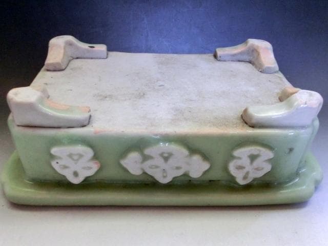 植木鉢■長方水盤 古青磁 古い四角鉢 古玩 唐物 中国 古美術 時代物 骨董品■