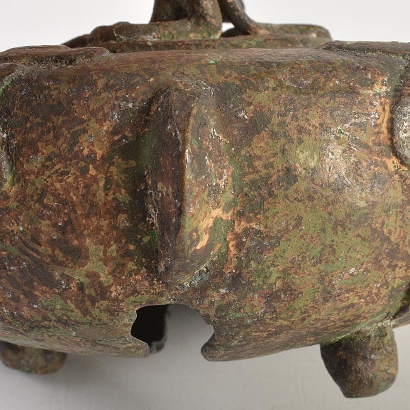 中国　古銅青銅　神獣　銅鈴　三足鈴　置物　Ⅴ　6666