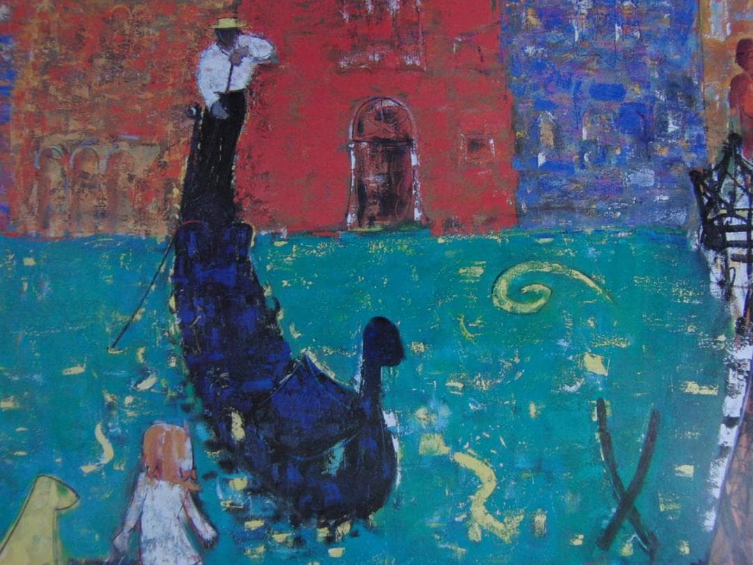 佐藤泰生、【ベニス・旅と時間】、希少な額装用画集より、新品額装付