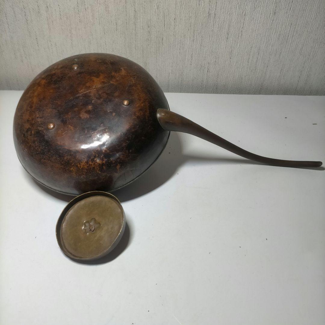 銅製 浮彫り水差し　水注