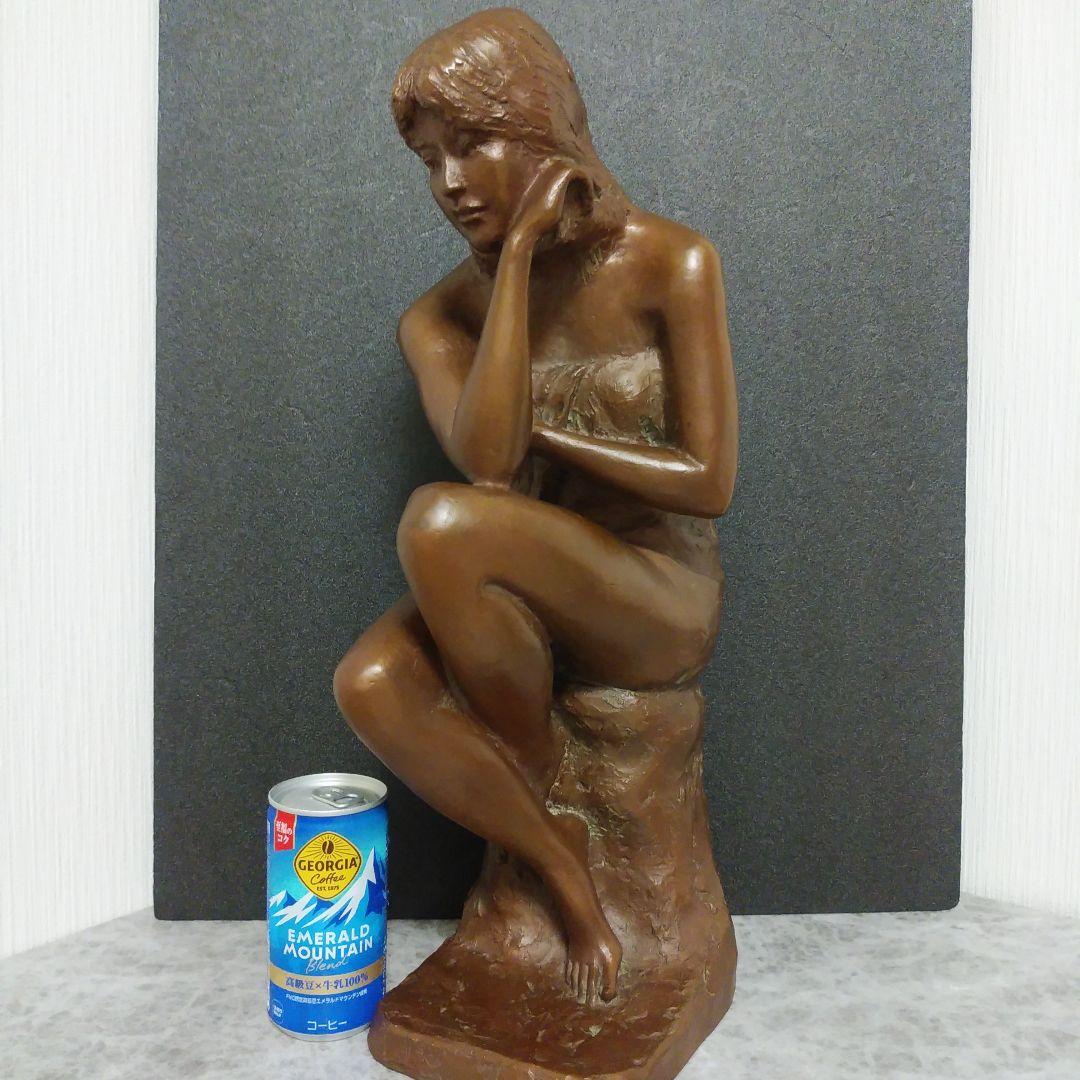 (貴重)　木内禮智 つぼみ　色紙付き　 ブロンズ像