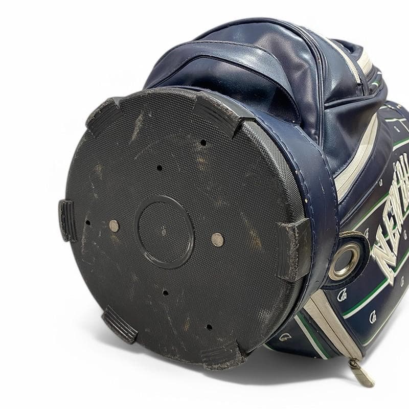 ニューバランス ゴルフ フード付き キャディバッグ ネイビー ストライプ ロゴ