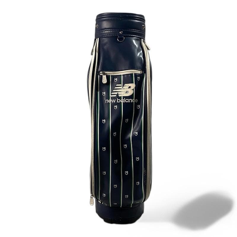 ニューバランス ゴルフ フード付き キャディバッグ ネイビー ストライプ ロゴ