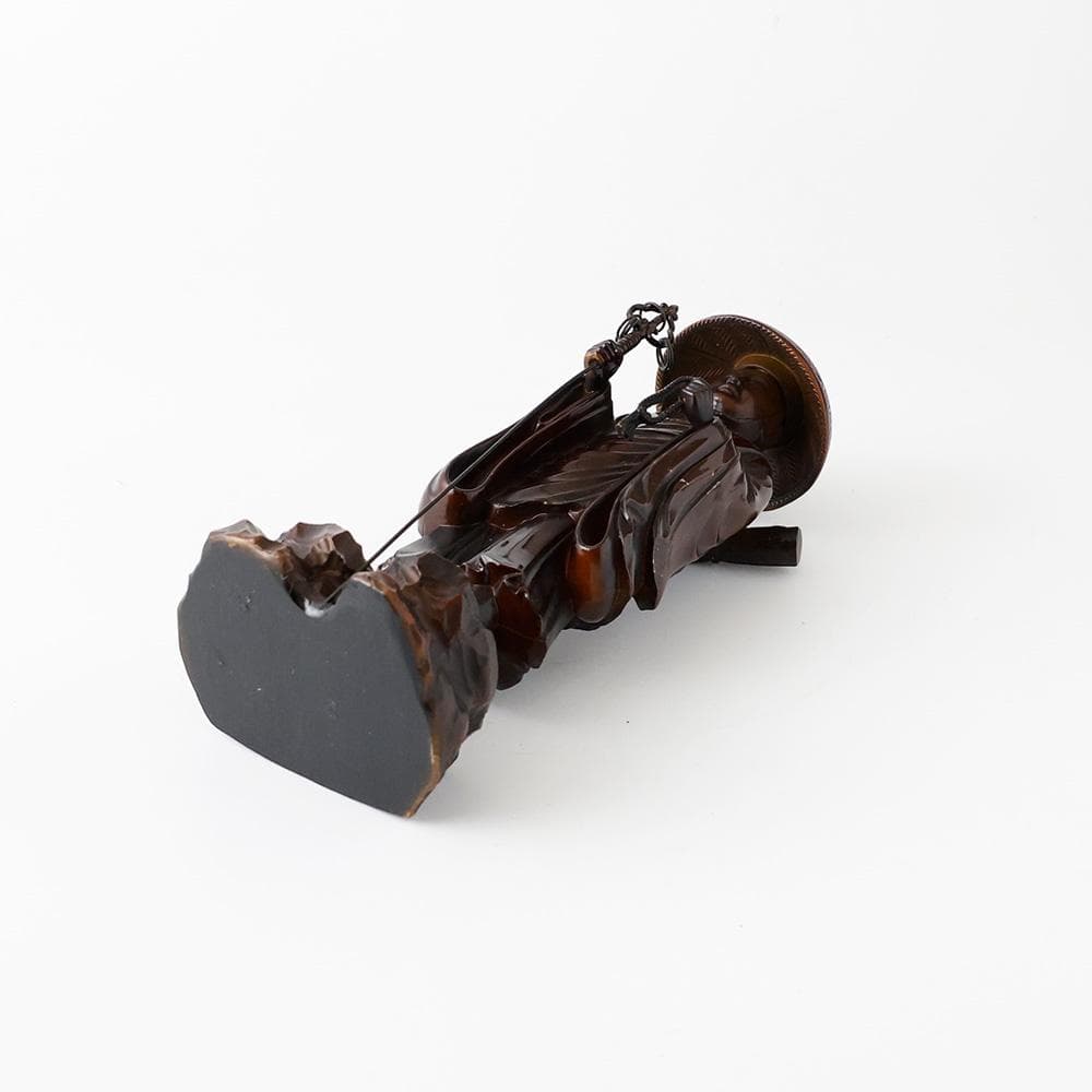 T牧田秀雲作 高岡銅器 空海 弘法大師像 銅像 置物 飾物 銅器　金属工芸