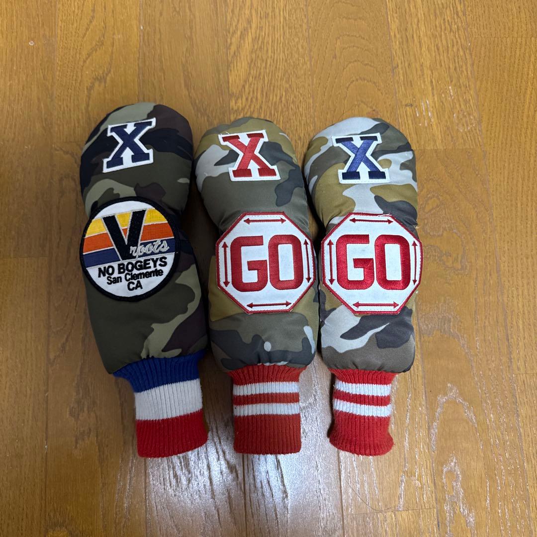 イエローロブスター迷彩 ゴルフキャディバッグ　6種類ヘッドカバー付き