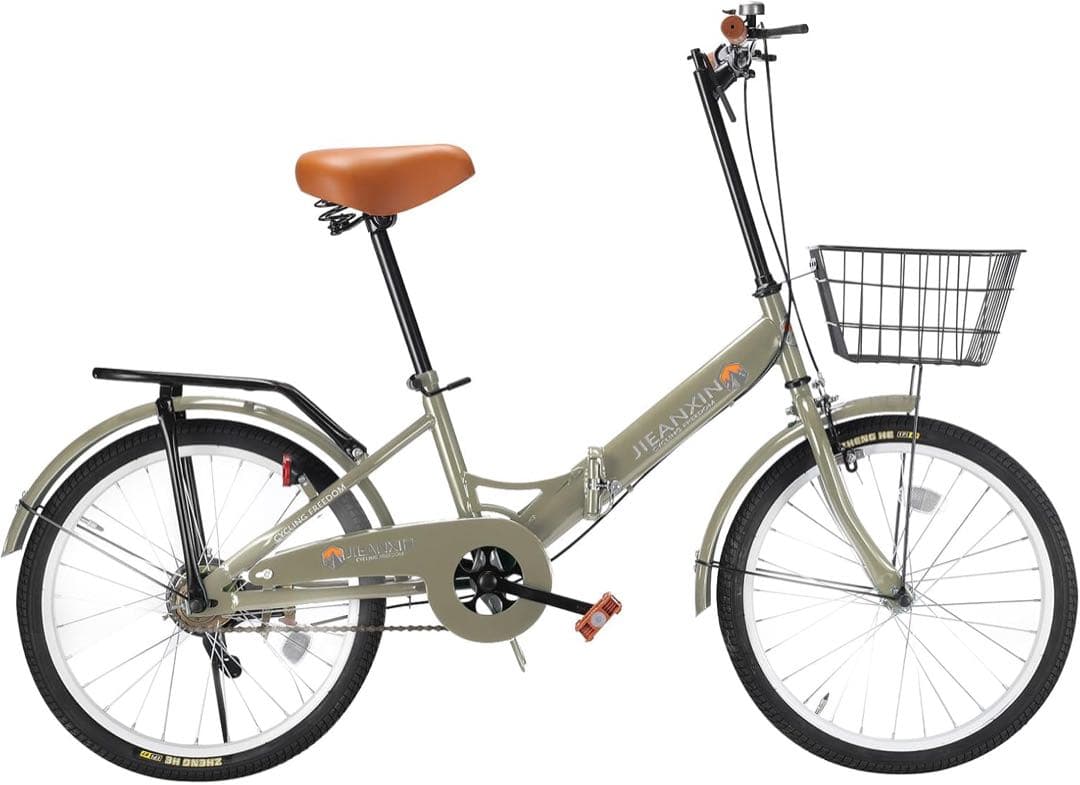 自転車 折りたたみ自転車 軽量 防滑タイヤ 高炭素鋼フレーム ライト付き