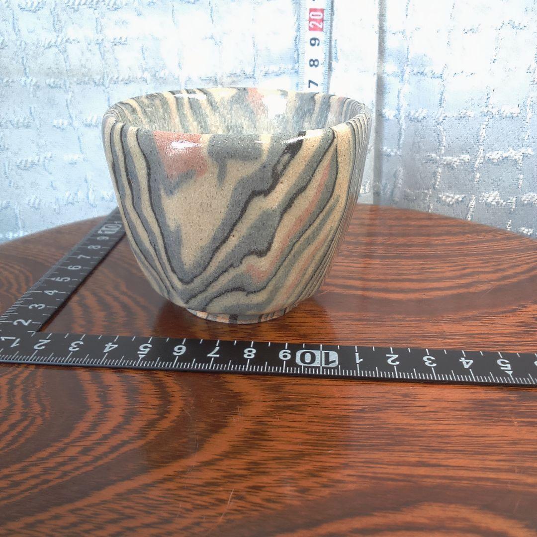 骨董５ マーブル模様の陶器製茶碗