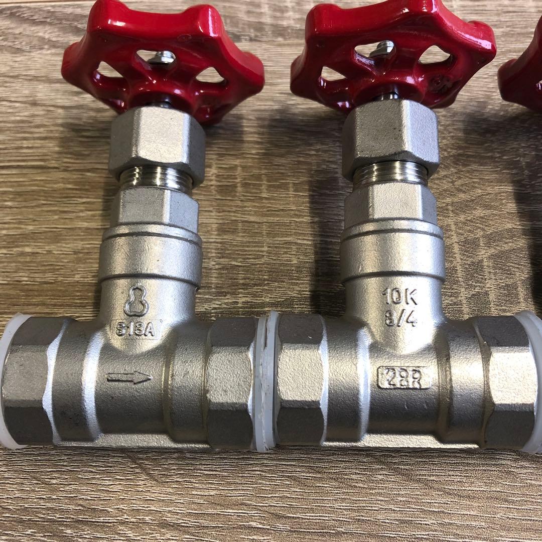 SUSネジ込みバルブ　玉型弁20A×6個