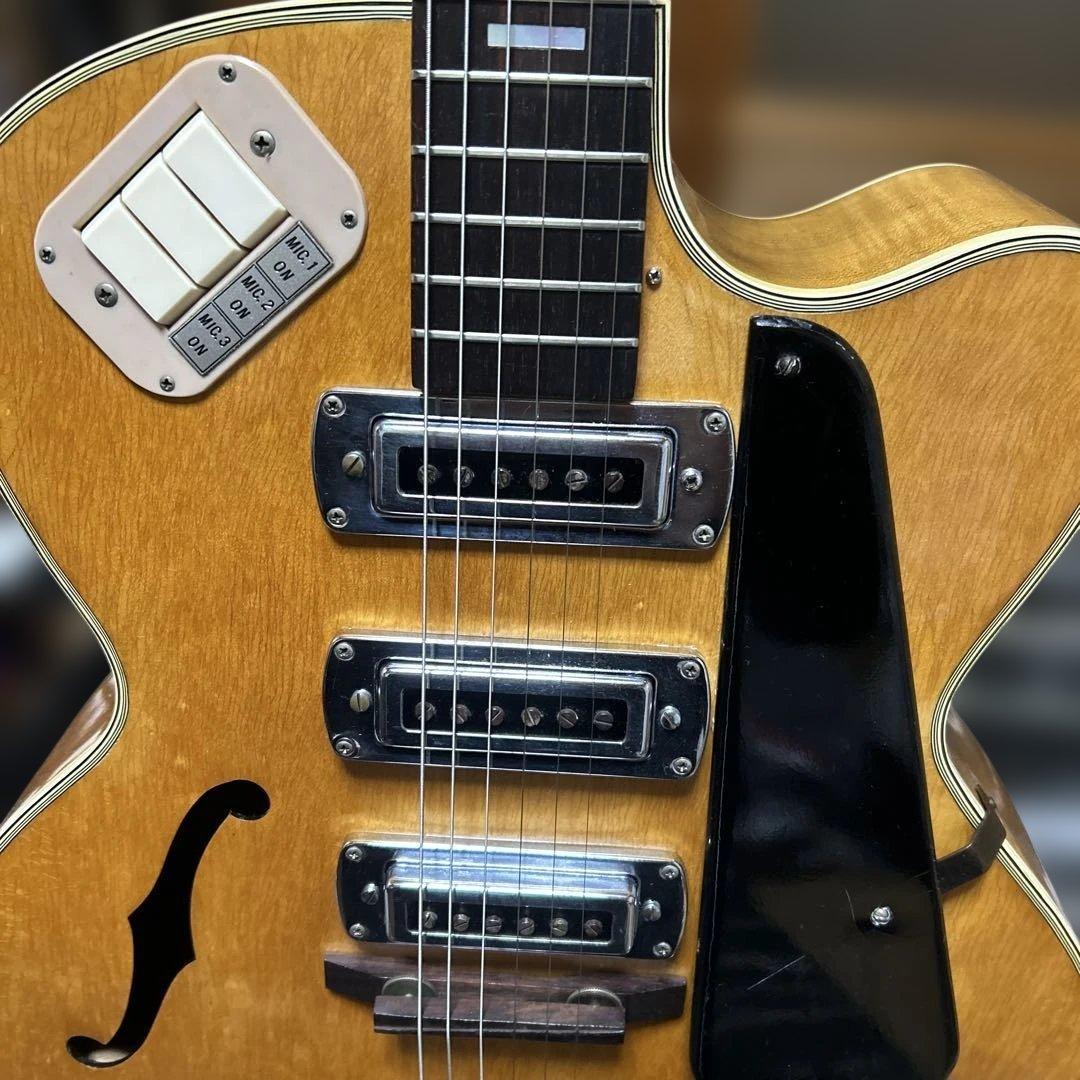 TEISCOセミホロウボディ 3ピックアップフルアコギター 日本製