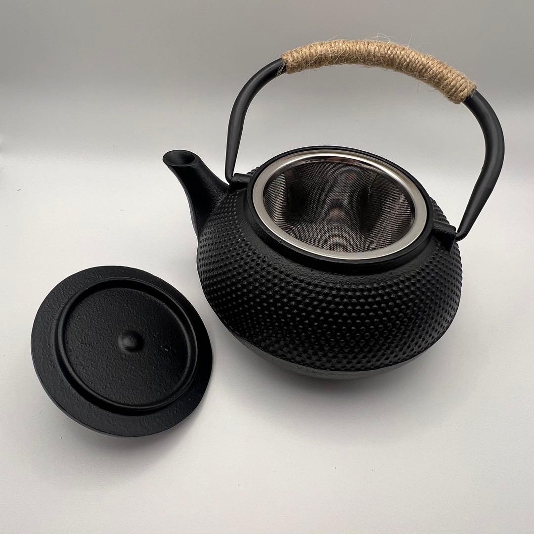 鉄瓶 南部鉄瓶 鉄分補給 黒い鋳鉄製鉄瓶 直火可 茶道 伝統工芸品 800ml