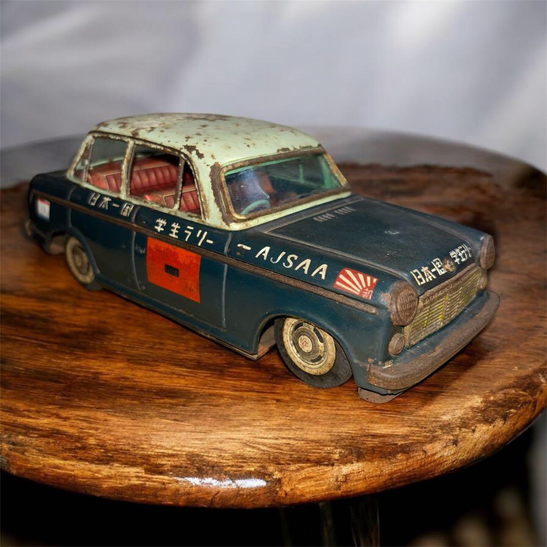 希少 ダットサン ブリキ AJSAA 学生ラリー ブリキ 全長約21cm 現状品