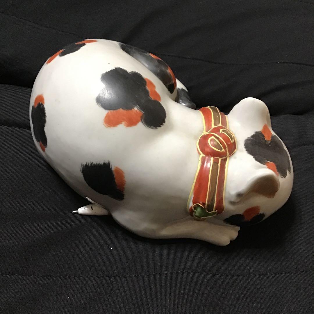 昭和レトロ　陶器　焼き物　眠り猫　眠りネコ　2匹　縁起物　置物