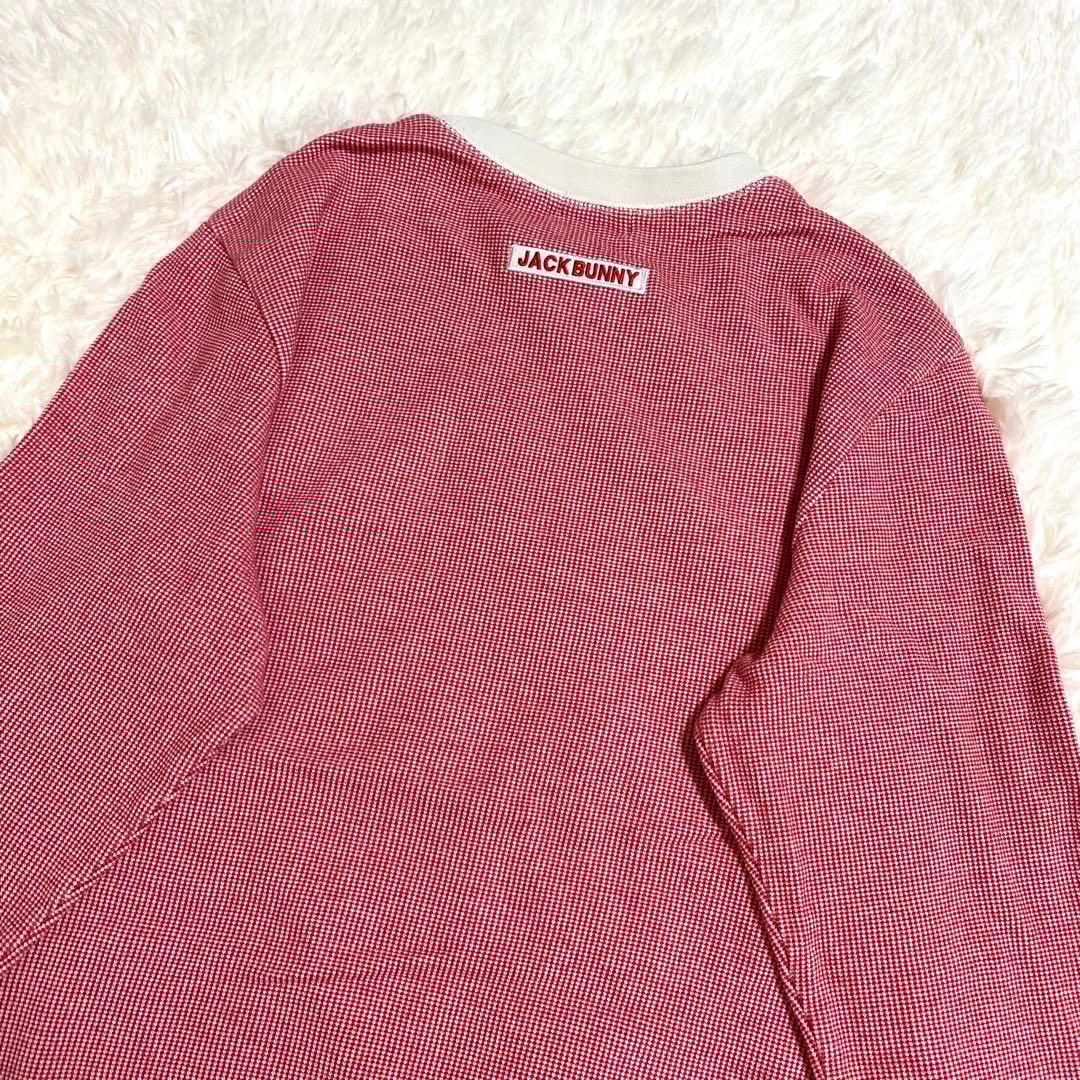 ジャックバニー　スウェット　トレーナー　刺繍ロゴ　バーズアイ　ゴルフ　赤　XL