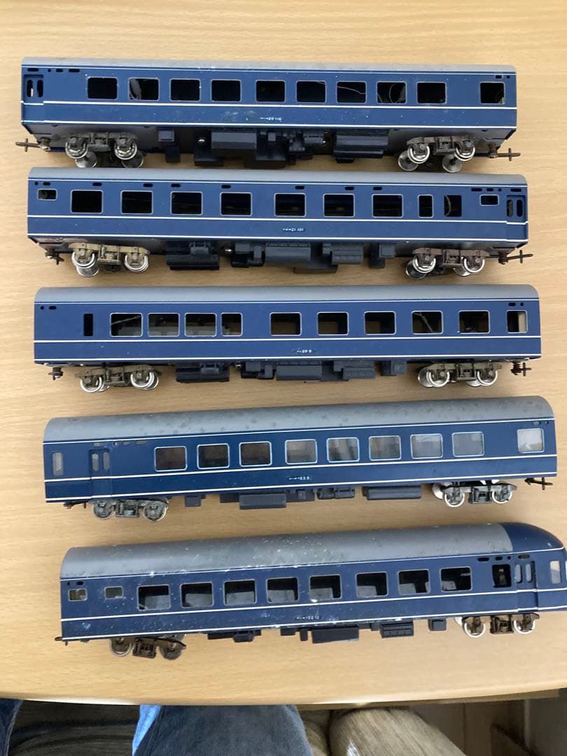 HOゲージ鉄道模型 20系ブルートレイン5両セット ジャンク
