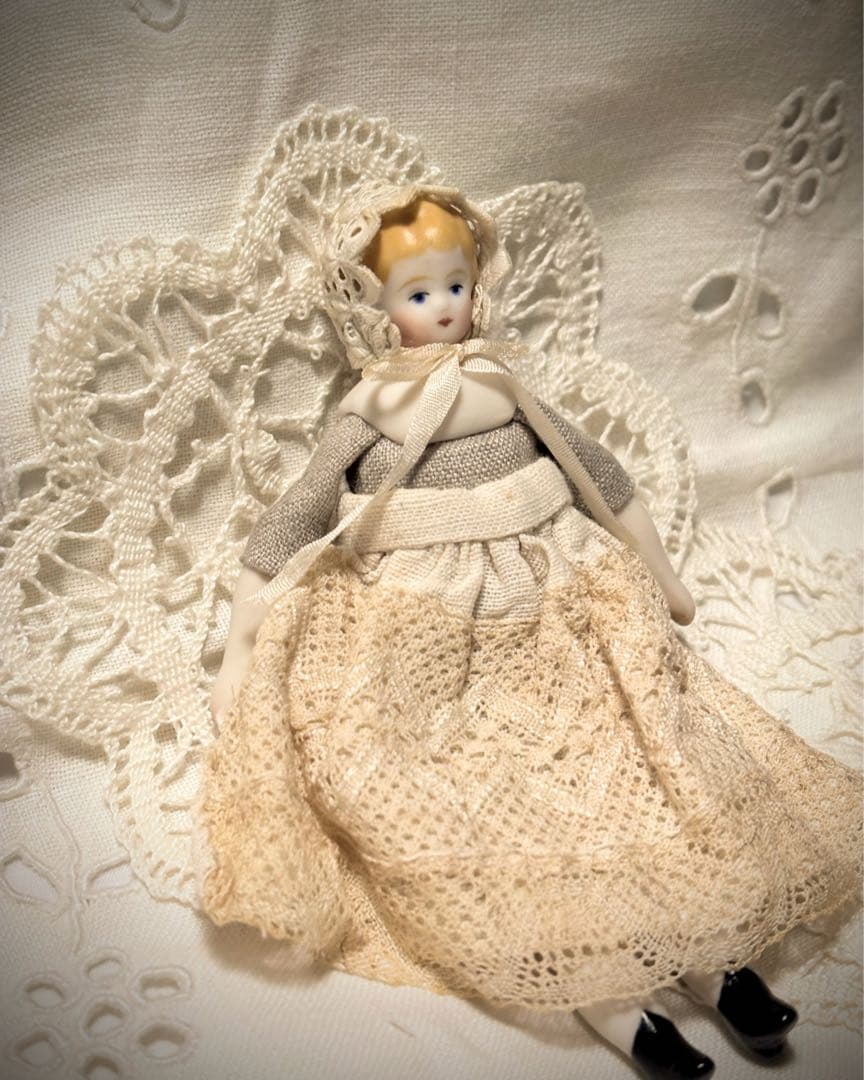 チャイナヘッドドール*パリアンドール*ミニチュア13.5cm*ブロンドヘア