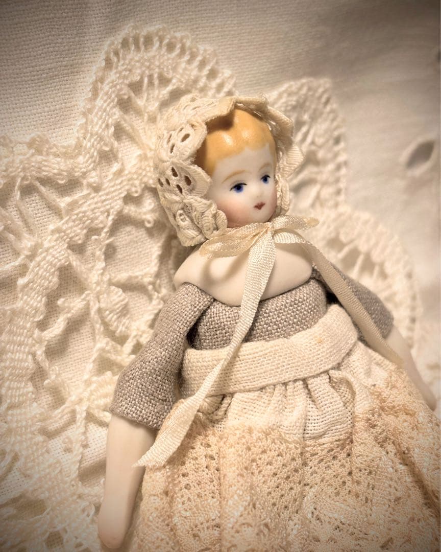 チャイナヘッドドール*パリアンドール*ミニチュア13.5cm*ブロンドヘア