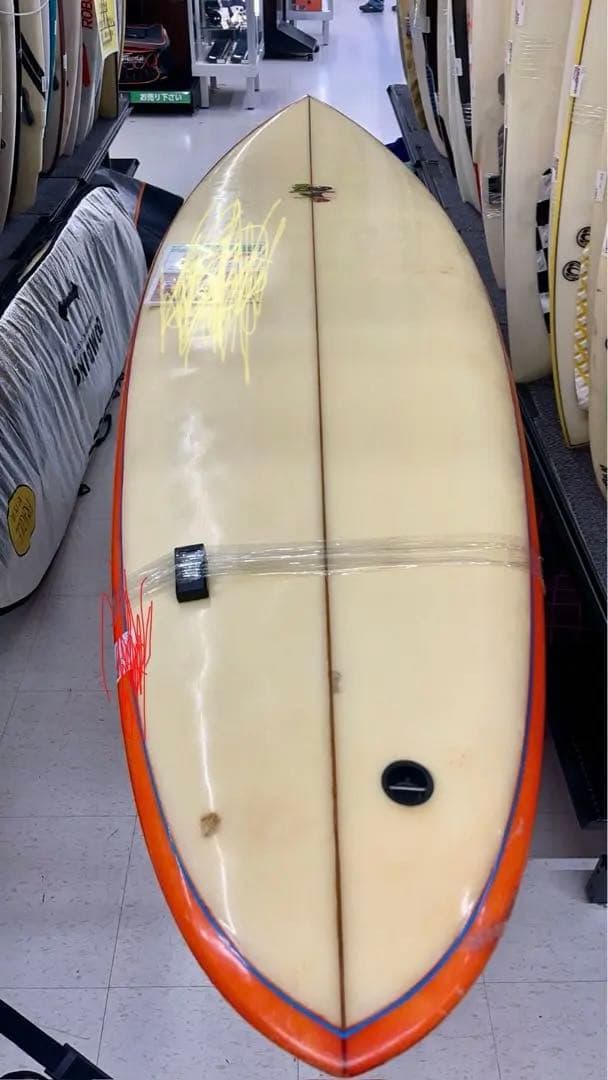 け*う様 クリーム色とオレンジのショートボードドロップアウトお宝貴重品ビンテージ