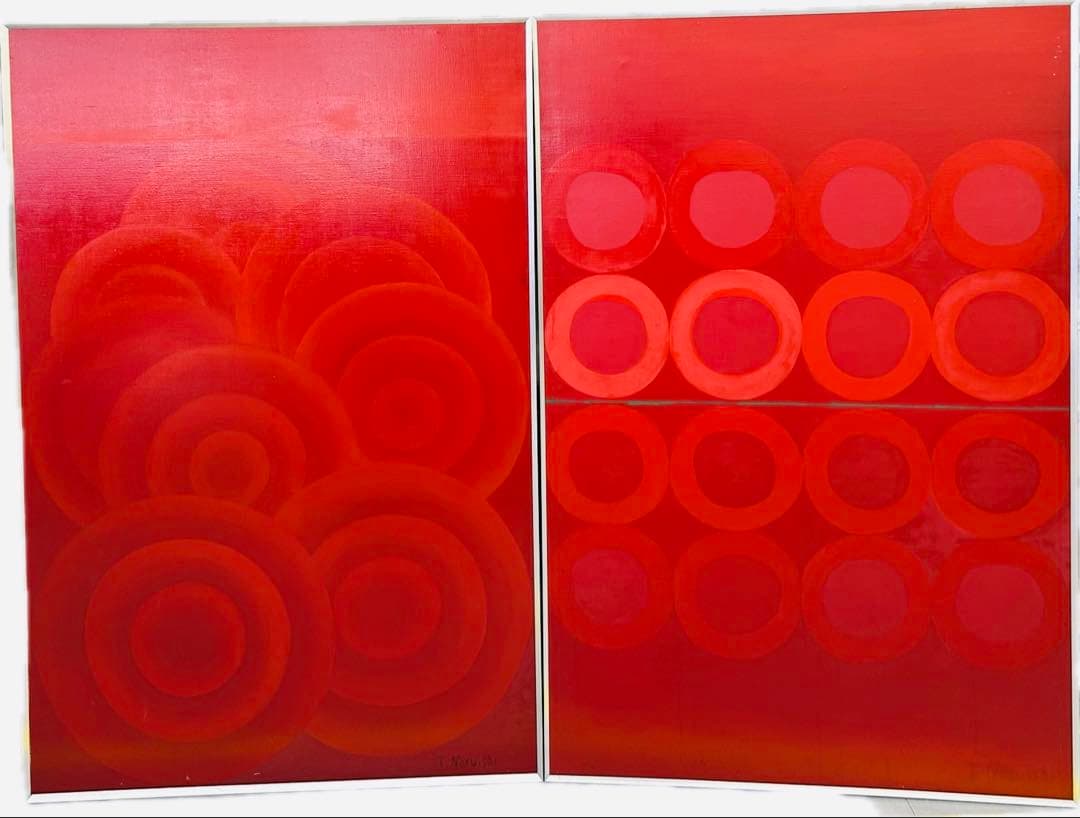 なるいし・ていこ　蜃気楼　しんきろ　AB キャンパス　油絵　肉筆　本人作保証