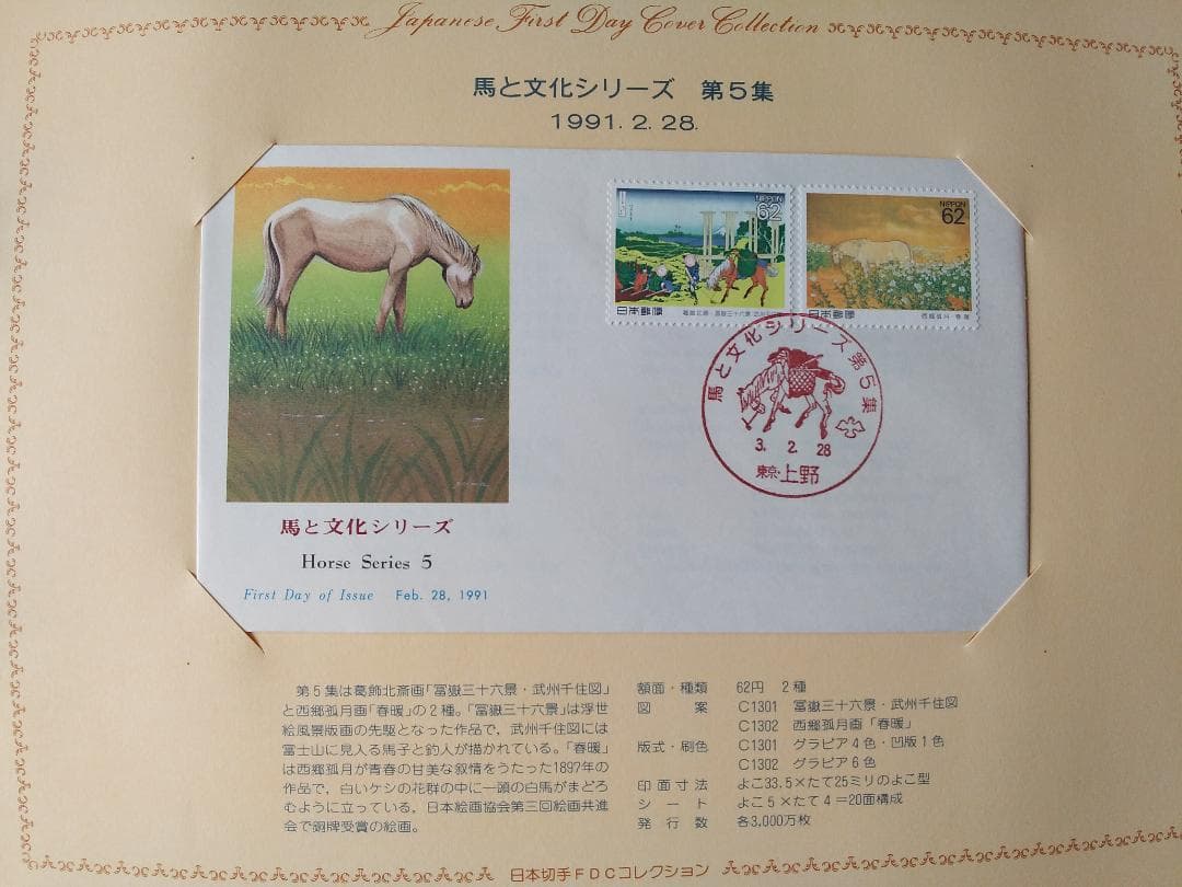 初日カバー 1991年 平成3年 未年 記念切手 切手 33通 ファイル 新品