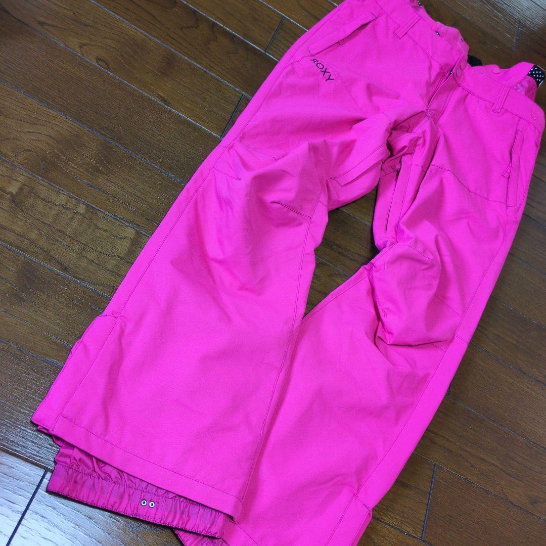 【美品】ROXY　スノボウェア　上下セット　Ｓ　総柄　　 ジオメトリック　ピンク