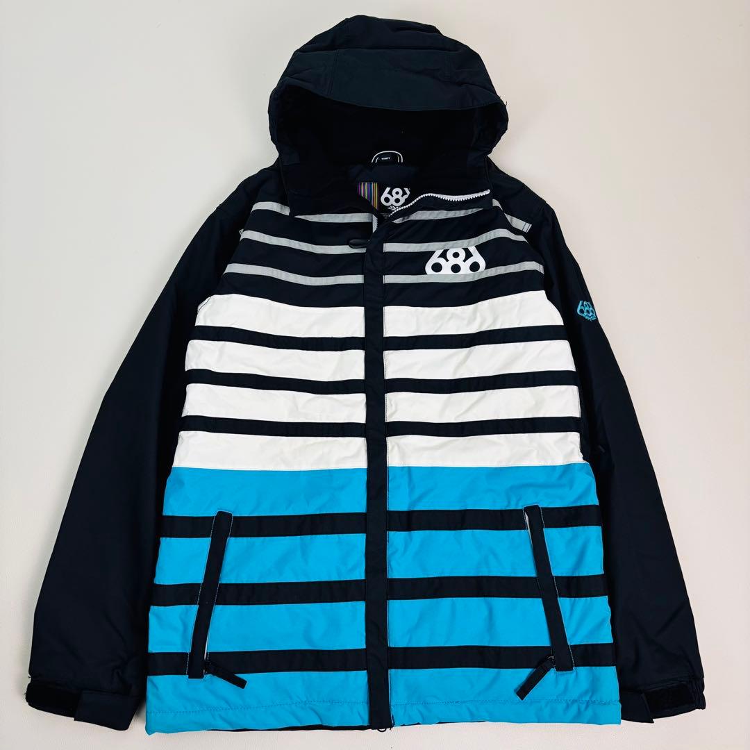 2470【極美品】686 スノボウェア 上下セット ジャケット パンツ 紫黒白青