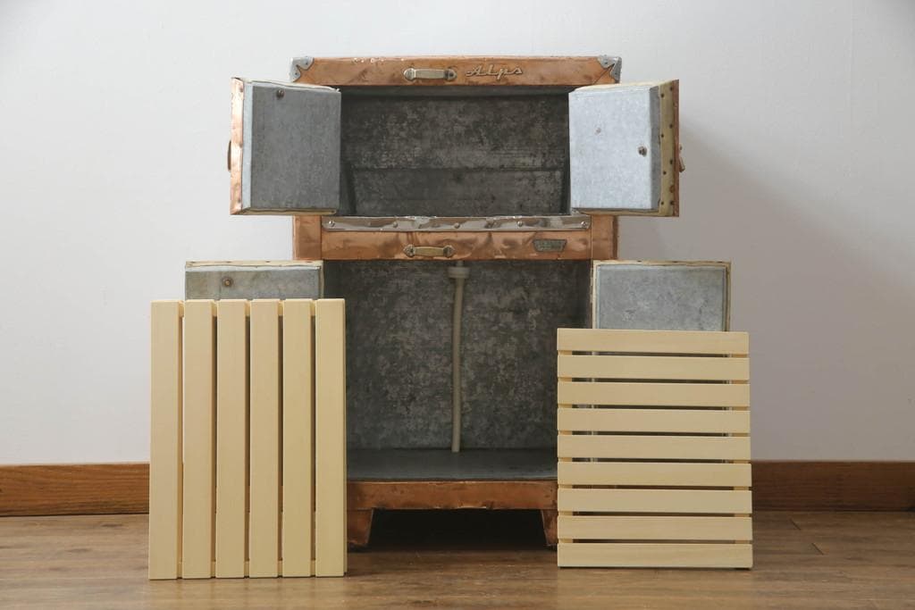 木製冷蔵庫　昭和レトロ　アンティーク　氷型冷蔵庫　Alps　日本製　古民家カフェ