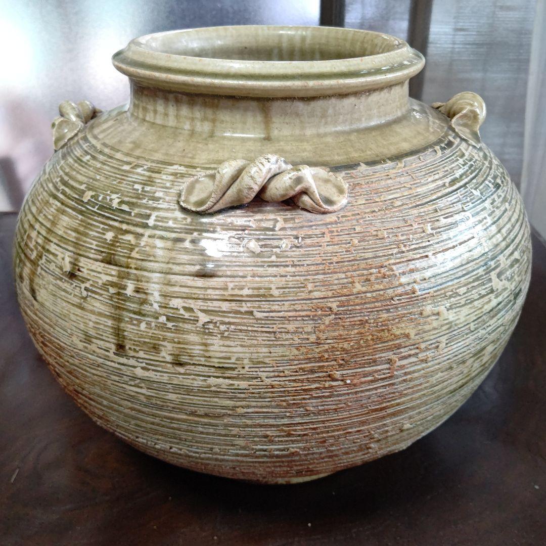 陶器製丸型容器 取っ手付き