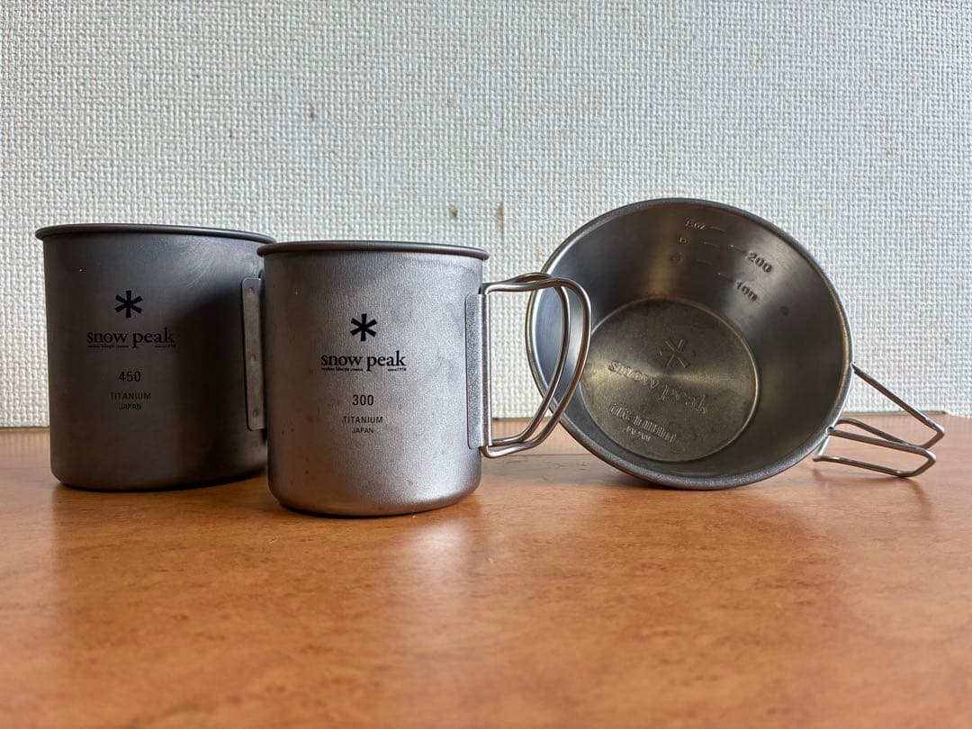 peak チタン製マグカップ シェラカップ　セット　300 450