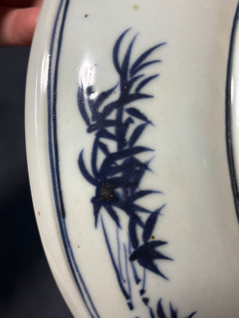 中国古美術 清の時代 青花　雲龍文大皿　染付　28cm